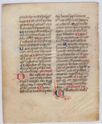 ILLUMINATED Medieval BREVIARY Book Hours MANUSCRIPT Vellum LEAF Lucca 1464 RARE - Image 1 of 3