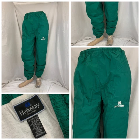 Notre Dame Fighting Irish Sweatpants L Green Holloway Lined 100% Nylon YGI Q2-82 Cover