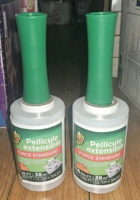 2 Pack Duck Brand Stretch Wrap Roll Clear 5 in Wide x 1000 ft Roll - Image 1 of 3