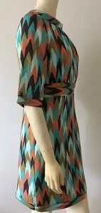 Milly AUS 10| US6 twill silk chevron print short shift dress - Bild 1 von 7