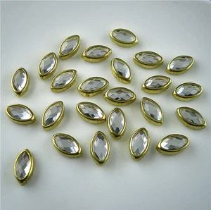 Hotfix ojo de caballo 5x10mm vidrio transparente diamantes de imitación metal espalda plana 100 piezas - Imagen 1 de 6