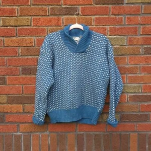 Mantón "Suéter Islandia" tejido a mano vintage años 60 a 70 / S a M / Noruega  - Imagen 1 de 9