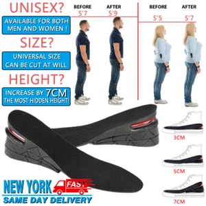 Adjustable 7cm/1-Lay Air Cushion Athletic Shoe Invisible Height Increase Insoles - Picture 1 of 7