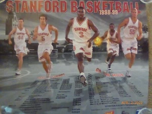 1998 - 1999 STANFORD BASKETBALL POSTER WITH TEAM SCHEDULE 18" H X 21" W - Picture 1 of 3