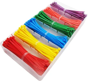 Small Colored Zip Ties 4 Inch Kit 480 Packs Cable Ties Multicolor Assortment - Picture 1 of 6