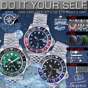 FAI DA TE KIT SELF SUBMARINE DIVE EXPLORER adatto ETA-2893-2 GMT, SW 330, Ø 40 MM - Foto 1 di 10