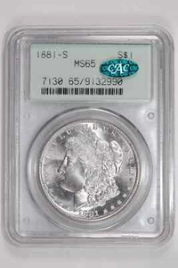 1881-S MORGAN DOLLAR PCGS MS65 CAC OGH - VERY PQ! LOOKS NICER! - Picture 1 of 2
