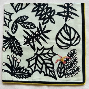 Vintage Handkerchief 2 side Cotton Geometric Green Leaf Embroidery Bird Hanky 19 - Picture 1 of 5