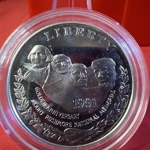 Proof 1991 Mount Mt Rushmore Silver - US Commemorative 90% Silver Dollar - Picture 1 of 2