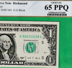 Birth Year RADAR Serial Numbers 90-2002--09 $1 1988 Federal Reserve note PCGS - Picture 1 of 3