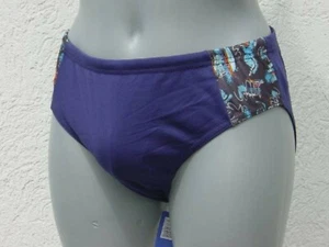 AKTION ! Olympic® HERREN Badehose Bade Slip 1.Wahl Muster DUNKELBLAU FB02 in S - Picture 1 of 10