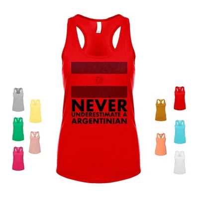 Camiseta sin mangas Never Underestimate An Argentinian Pride Culture Flag Trust para mujer Foto 1 de 3