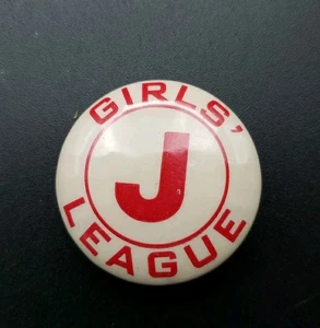 Botón Pinback NYC Girls League J de colección  - Imagen 1 de 5