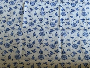 Vintage Laura Ashley Cotton Fabric Remnant Ming China Blue Patchwork Crafts - Picture 1 of 3