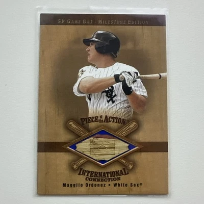 MAGGLIO ORDONEZ 2001 Upper Deck SP Game Bat Milestone Piece of the Action Bat - Image 1 of 4