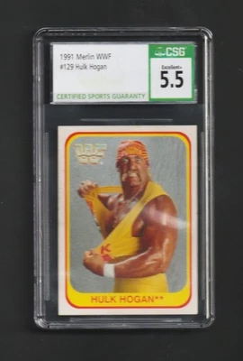 1991 Merlin WWF HULK HOGAN #129 ~ WWE ~ High-End CSG 5.5 ! ~ Tough Card! - Image 1 of 2