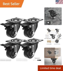 Langlebiges 2 Zoll Laufrollen-Set mit 600 Pfund Tragfähigkeit & einfachen Installations-Kits - Bild 1 von 9