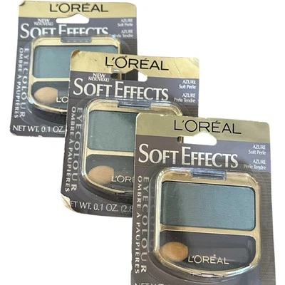 3X L'oreal Soft Effects Eye Color Shadow - Azure Soft Perle - 0.08 oz - Image 1 of 2