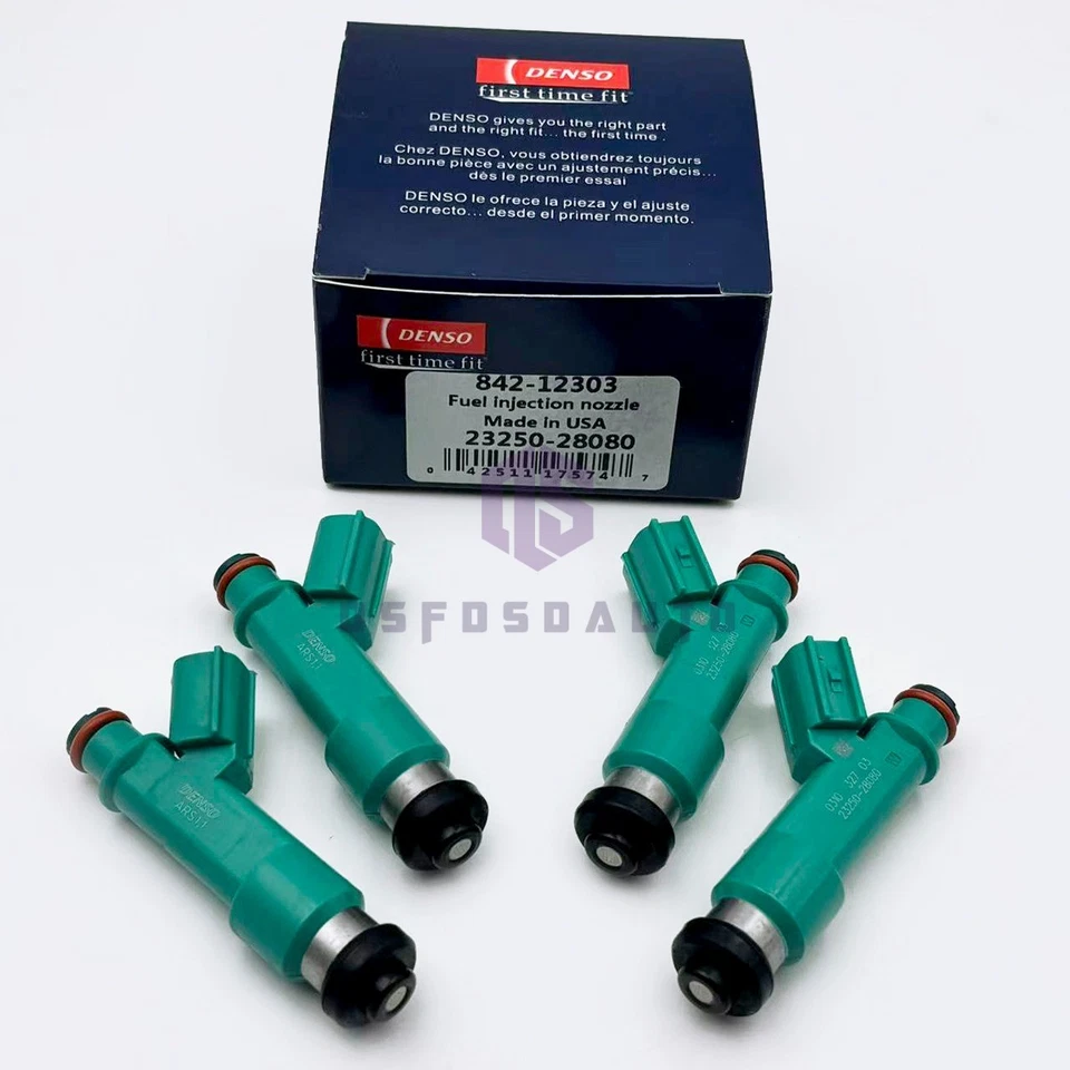 4PCS DENSO Fuel Injectors 23250-28080 for 04-15 Toyota Corolla Highlander RAV4 — 第 1/4 张图片