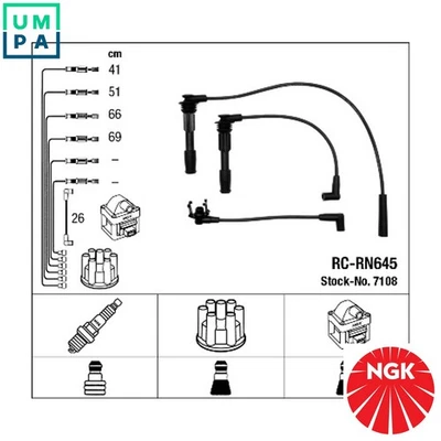 IGNITION CABLE KIT 7108 FOR RENAULT CLIO LUTECIA 19/�/Cabriolet/Mk/II/Chamade - Image 1 of 4
