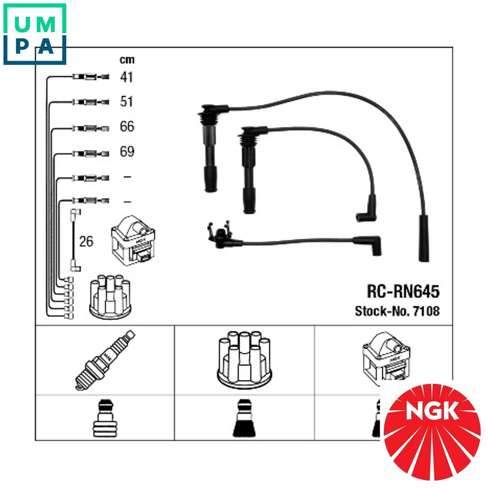 IGNITION CABLE KIT 7108 FOR RENAULT CLIO LUTECIA 19/�/Cabriolet/Mk/II/Chamade - Image 1 of 4