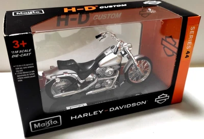 MAISTO H-D CUSTOM 1:18 MOTO HARLEY DAVIDSON FXST SOFTAIL 1984 ARGENTO ART  39360 - Immagine 1 di 2
