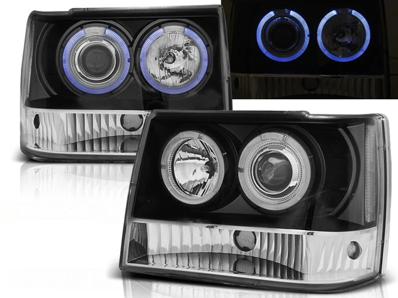 faros para Chrysler Jeep Grand Cherokee 1993 1994 1995 1996-1998 negro LHD Foto 1 de 1