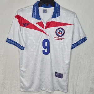 Camiseta De Colección Reebok Chile Zamorano #9 Visitante Copa Mundial FIFA Francia 98 Rara M - Imagen 1 de 14