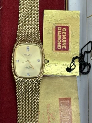 Dufonte Lucien Piccard w/Genuine Diamond Watch Mens Original Case, New Battery - Image 1 of 4