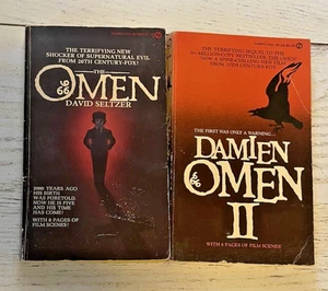 Damien Omen I & II PB Books 1976 1978 David Seltzer Joseph Howard 1st Print - Picture 1 of 9