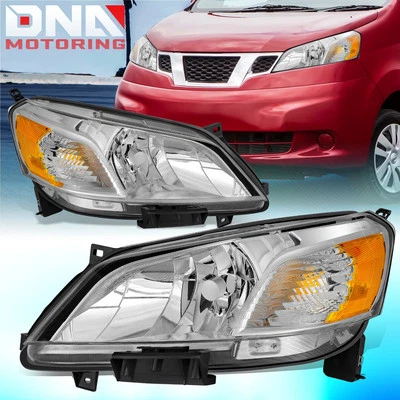 For 2013-2021 Nissan NV200 Pair Headlight Headlamps Chrome Housing Amber Corner - Image 1 of 4