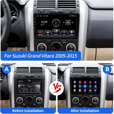 For Suzuki Grand Vitara 2005-2015 Fit For CarPlay Android 13 Car Radio 4+64G Foto 1 de 4