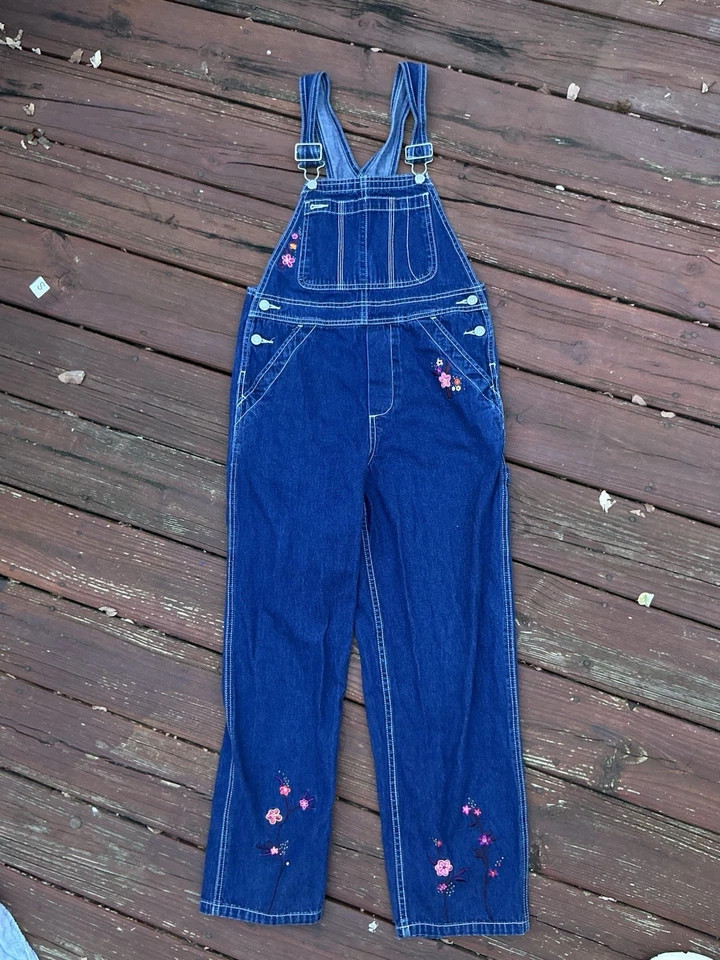 Mono vaquero bordado floral hueco de colección para niñas hecho en Hong Kong talla XL Foto 1 de 4