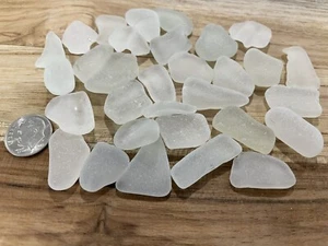 Sea glass - 30 Small Craft Quality Pieces Of White Sea Glass - Picture 1 of 2