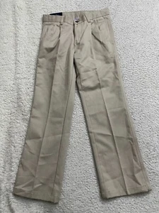 Chaps Boy Straight Adjustable Waist Twill Pleated Pants Khaki Size 10 Cotton - Picture 1 of 13