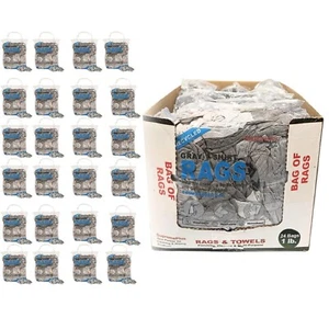Gray Knit T-Shirt Rags 24 lbs. Case 24x1 lbs. Bags Multipurpose Cloths - Picture 1 of 8