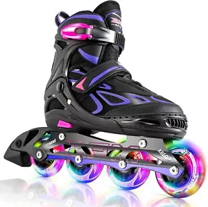 2PM SPORTS Vinal Girls Adjustable Flashing Inline Skates, Size Small 11C-13C - Picture 1 of 6