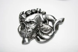 LIMITED 3D MOTORHEAD SKULL ZINC ALLOW METAL 3D EMBLEMS STICKERS DECAL - Picture 1 of 13