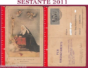 270 CARTOLINA SANTA RITA CASCIA AGOSTINIANA RINGRAZIAMENTO SANTA MESSA, BARLETTA - Imagen 1 de 1