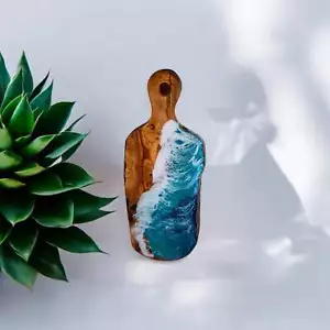 Ocean Wave Olive Wood Charcuterie Boards, Serving Board, Cutting Board - Picture 1 of 5