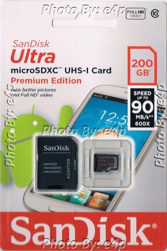 SANDISK ULTRA 200GB MICROSDXC UHS-I CARD 90MBS SDSDQUAN-200G-G4A SEALED RETAIL!! - Image 1 of 4