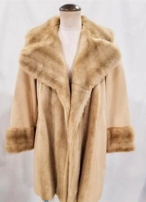 Vintage Lilli Ann London Faux Fur And Leather Coat - Image 1 of 4