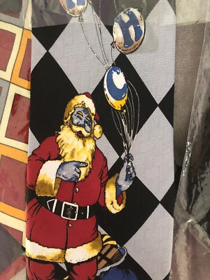 Nuevo con etiquetas Corbata Hombre Estándar Marco Polo Italiano Gris Azul Santa Navidad Foto 1 de 4