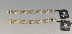 PAR DE PULSERAS DE ESLABONES DE CISNE DE CRISTAL DE SWAROVSKI 7 1/2" NUEVAS CON ETIQUETAS - Imagen 1 de 8