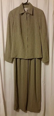 Traje Pantalón Liz Claiborne 2 Piezas Cremallera Frontal Estampado Piel Serpiente Talla 4 FS15/ Foto 1 de 4