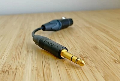 MPS 6N OCC Copper + Silver plated 6.35mm 1/4" TRS to balanced 4 pin XLR adapter - Image 1 of 4