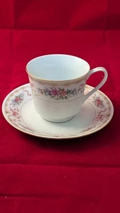 Vintage Fine Bone China Rosen und Bänder Teetasse und Untertasse Made in China - Bild 1 von 5