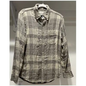 J. Crew Damen Flanell Hemd mit Knopfleiste Slim Fit Größe M Grau - Bild 1 von 4