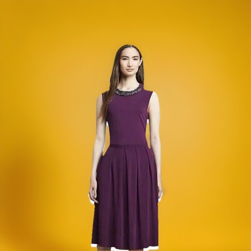 Abito Tory Burch Eva Wild Plum viola taglia XL donna prezzo al dettaglio consigliato $425 *nuovo con etichette*