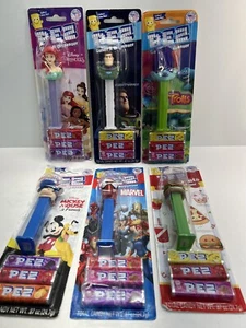 NEW SEALED LOT 6 PEZ Candy In Plastic Tubes Good Until 2027 Disney, Trolls, Etc - Picture 1 of 10